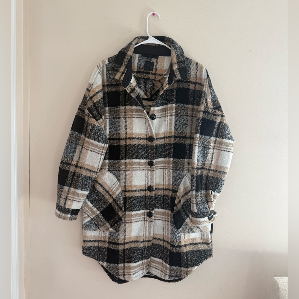 Plaid Women's Jacket - Black and Tan